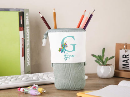 Pop Up Pencil Case for Kids Personalized Back to School Gift with Name Bag
