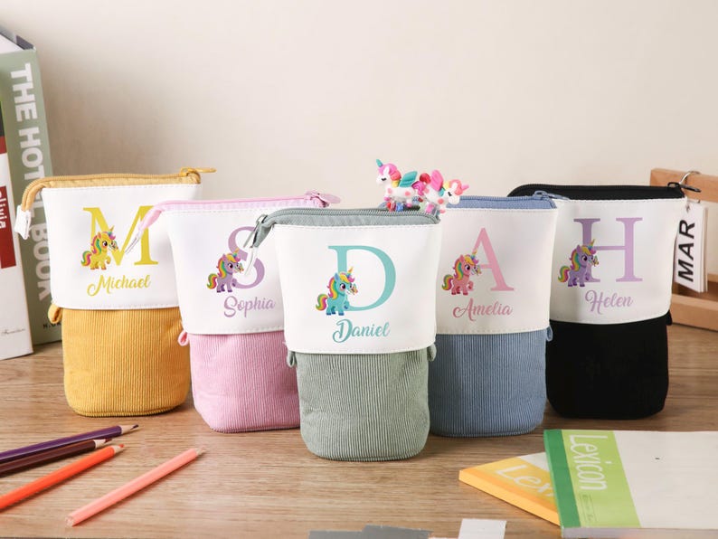Pop Up Pencil Case for Kids Personalized Back to School Gift with Name Bag