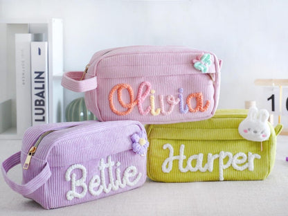 Personalized Corduroy Pencil Case Back to School Gift for Girls and Boys