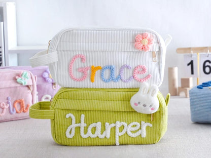 Personalized Corduroy Pencil Case Back to School Gift for Girls and Boys
