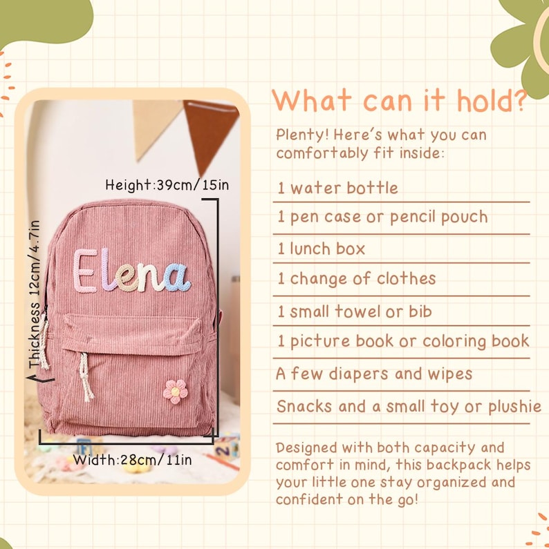 Custom Kids Name Lunch Bag Back to School Tote Backpack Gift for Toddlers