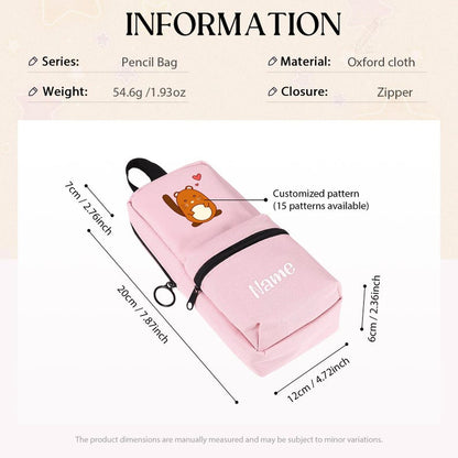 Cute Animal Pencil Case Back to School Gift for Kids Personalized Pouch