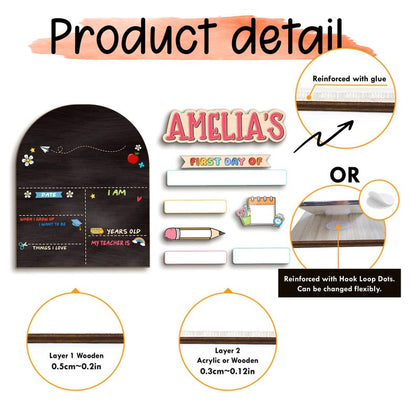 Custom First Day of School Sign 1st Day School Board Reusable Kindergarten Back to School