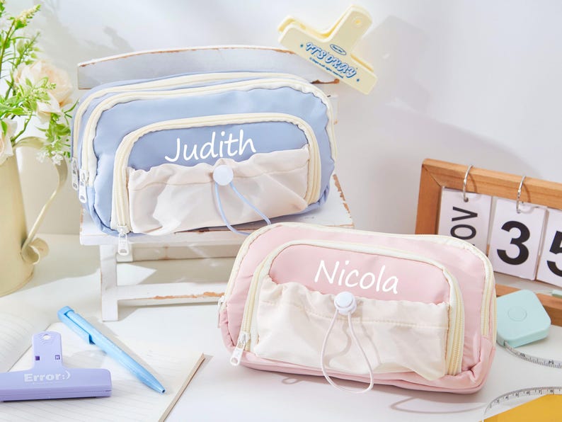 Custom Large Pencil Case Back to School Gift for Kids with Name and Storage