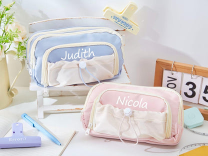 Custom Large Pencil Case Back to School Gift for Kids with Name and Storage