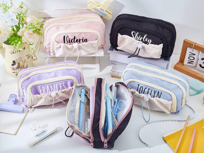Custom Large Pencil Case Back to School Gift for Kids with Name and Storage