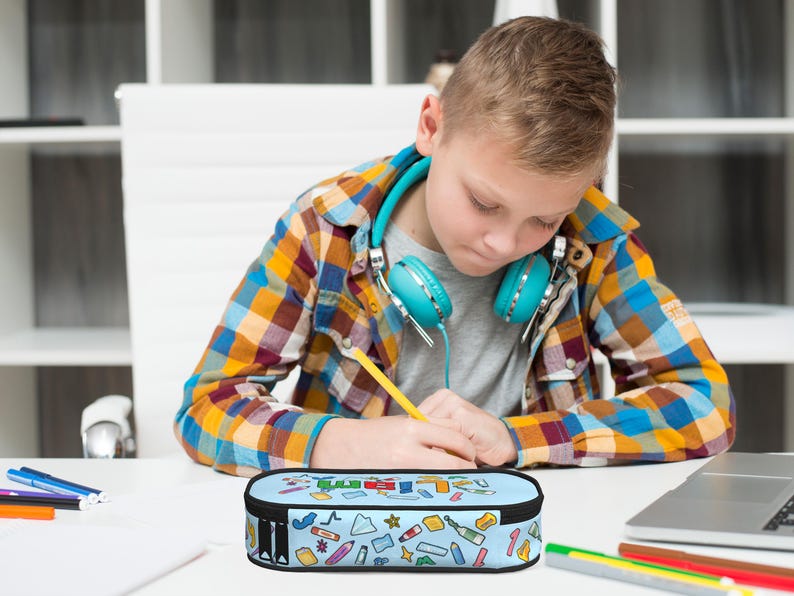 Personalized Zipper Pencil Case Back to School Gift for Kids with Storage