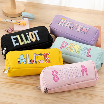 Large Capacity Pencil Case Back to School Gift for Kids with Name Storage