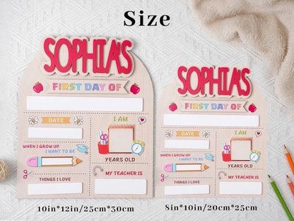 Custom First Day Of School Sign Last Day of School Sign Personalized Name Preschool Back To School Dry Erase Board