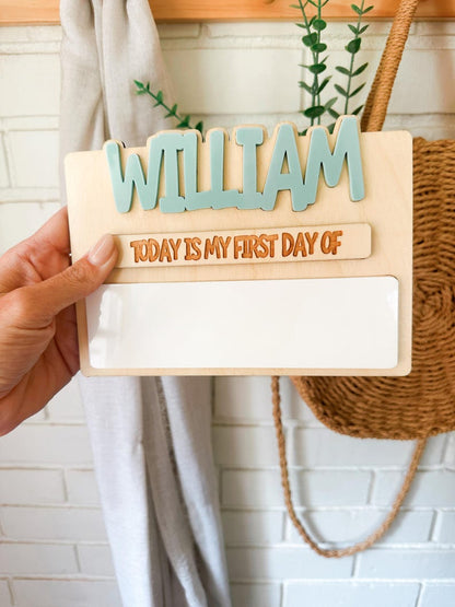 Back to School Photo Sign Custom First Day Last Day Memory Board