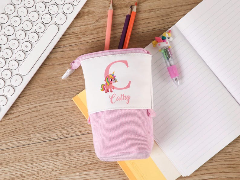 Pop Up Pencil Case for Kids Personalized Back to School Gift with Name Bag