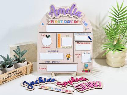 Custom First and Last Day of School Sign Back to School Wooden Board for Kindergarten