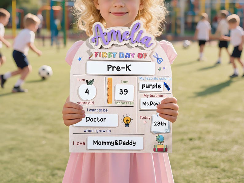 Custom First and Last Day of School Sign Back to School Wooden Board for Kindergarten