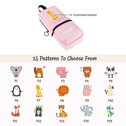 Cute Animal Pencil Case Back to School Gift for Kids Personalized Pouch