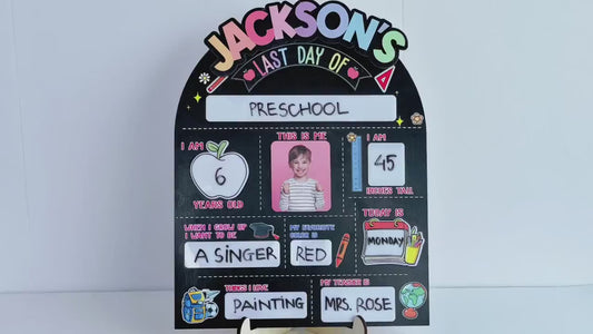 Personalized First Day School Sign Preschool Kindergarten Back to School Reusable Last Day Sign