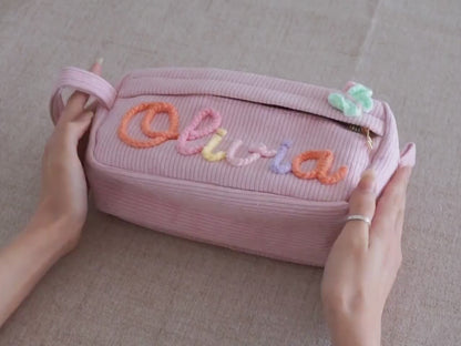 Personalized Corduroy Pencil Case Back to School Gift for Girls and Boys