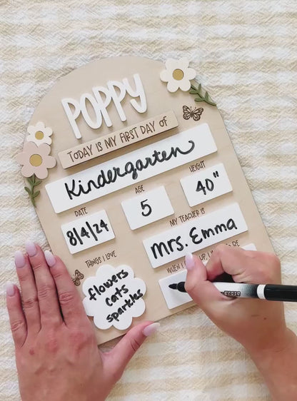 First Day of School Photo Prop Personalized Back to School Sign for Girls