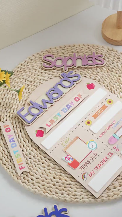 Custom First Day of School Sign Back to School Preschool Kindergarten Wooden Board with Last Day Sign